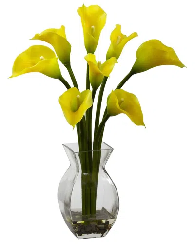 Nearly Natural Classic Calla Lily Arrangement In Yellow