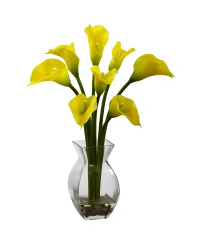 Nearly Natural Classic Calla Lily Arrangement In Yellow