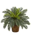 Nearly Natural Cycas Artificial Plant In Basket In Green