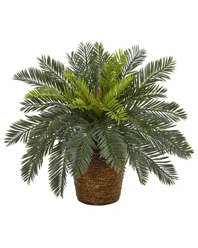 Nearly Natural Cycas Artificial Plant In Basket In Green