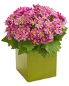 Nearly Natural Daisy Artificial Arrangement In Green Vase In Mauve
