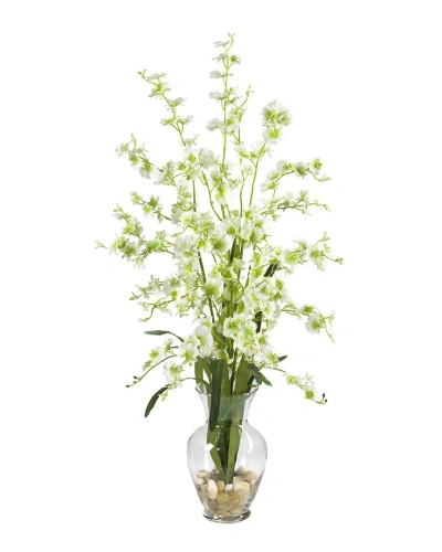 Nearly Natural Dancing Lady Liquid Illusion Silk Flower Arrangement In Green