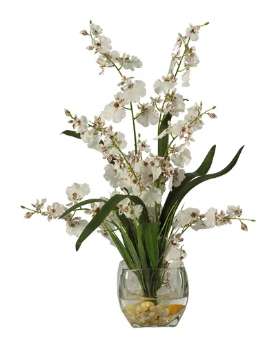 Nearly Natural Dancing Lady Orchid Liquid Illusion Silk Flower Arrangement