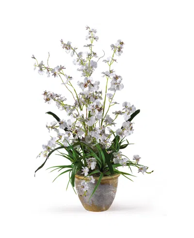 Nearly Natural Dancing Lady Silk Orchid Arrangement In White