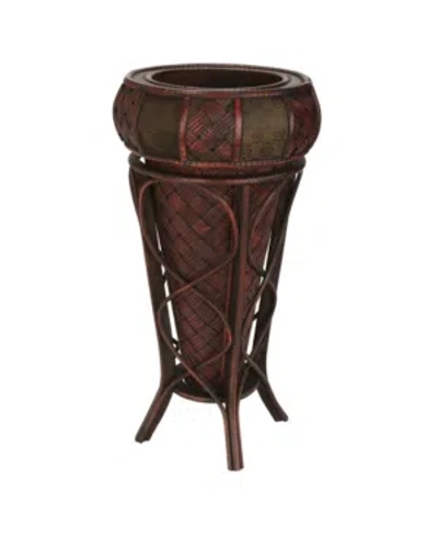 Nearly Natural Decorative Stand Planter In Brown