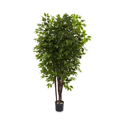 Nearly Natural Deluxe Artificial Ficus Tree In Green