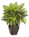NEARLY NATURAL NEARLY NATURAL DIEFFENBACHIA WITH DECORATIVE VASE SILK PLANT