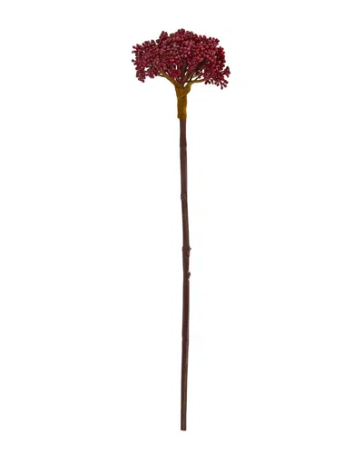 Nearly Natural 22" Succulent Sedum Artificial Plant (set Of 12) In Burgundy
