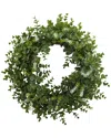 Nearly Natural Eucalyptus Double Ring Wreath With Twig Base