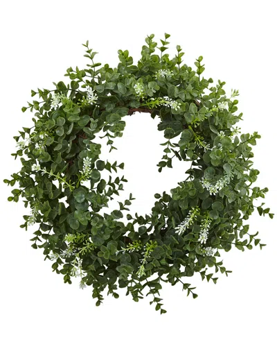 NEARLY NATURAL NEARLY NATURAL EUCALYPTUS DOUBLE RING WREATH WITH TWIG BASE