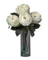 Nearly Natural Fancy Rose W/cylinder Vase Silk Flower Arrangement