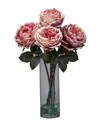 Nearly Natural Fancy Rose W/cylinder Vase Silk Flower Arrangement
