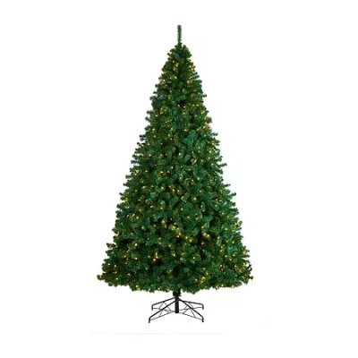 Nearly Natural Faux 10 Foot Pre-lit Christmas Tree In Green