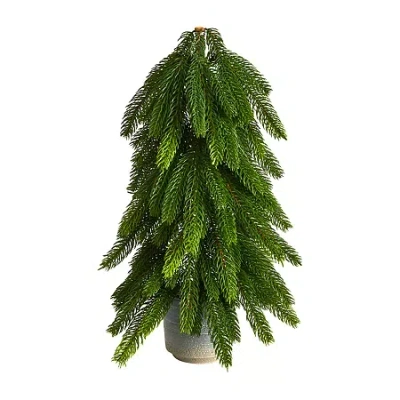 Nearly Natural 17-in Christmas Pine Artificial Tree In Green