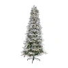 Nearly Natural 7.5ft. Flocked Alaskan Pre-lit Artificial Christmas Tree In Green