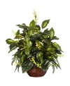 Nearly Natural Forsythia And Mixed Greens Silk Plant In Green