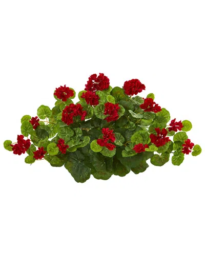 Nearly Natural Geranium Artificial Ledge Plant In Red