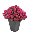 NEARLY NATURAL GERANIUM ARTIFICIAL PLANT IN SLATE PLATER UV RESISTANT