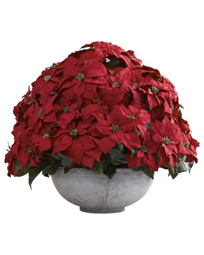 Nearly Natural Giant Poinsettia Arrangement In Red