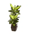 Nearly Natural Golden Dieffenbachia Artificial Plant In Decorative Planter In Green
