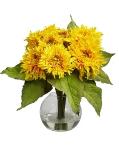 Nearly Natural Golden Sunflower Arrangement In Yellow