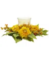 Nearly Natural Golden Sunflower Candelabrum Silk Flower Arrangement