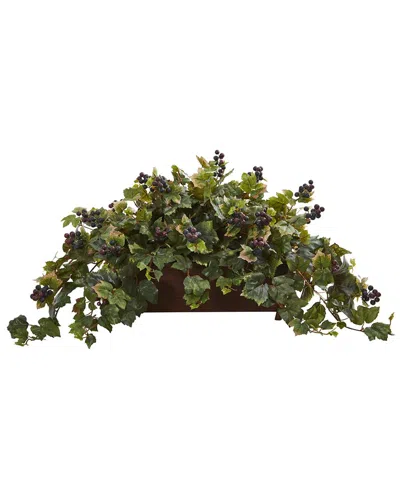 Nearly Natural Grape Leaf Artificial Plant In Decorative Planter In Green