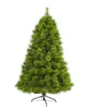 Nearly Natural Green Scotch Pine Artificial Christmas Tree With Clear Led Lights In Green