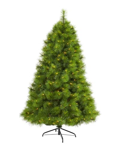 Nearly Natural Green Scotch Pine Artificial Christmas Tree With Clear Led Lights