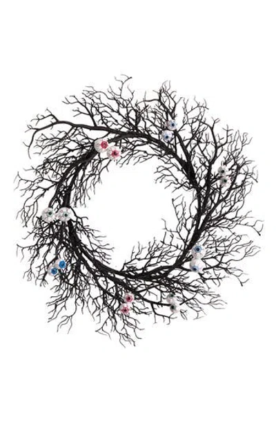 Nearly Natural Halloween Gazing Eyeball Wreath In Black