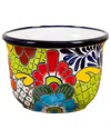 Nearly Natural Handmade Mexican Talavera Ceramic Planter In Multicolor