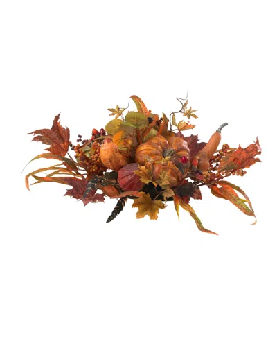 Nearly Natural Harvest Centerpiece In Orange