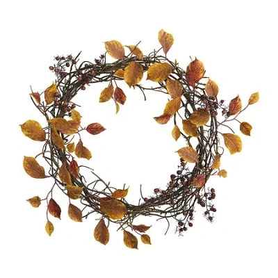 Nearly Natural Harvest Twig Wreath In Multi
