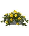 NEARLY NATURAL NEARLY NATURAL HIBISCUS ARTIFICIAL PLANT IN STONE PLANTER