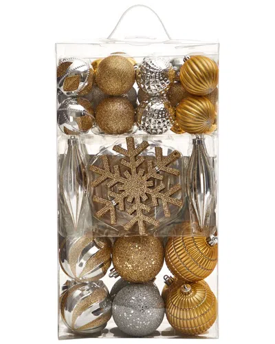 Nearly Natural Holiday Deluxe Shatterproof 60-count Christmas Tree Ornaments In Multicolor