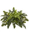Nearly Natural Holly Fern Artificial Ledge Plant In Green