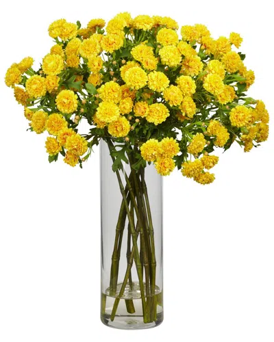 Nearly Natural Japanese Silk Flower Arrangement In Yellow