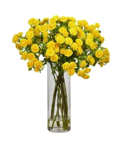 Nearly Natural Japanese Silk Flower Arrangement In Yellow