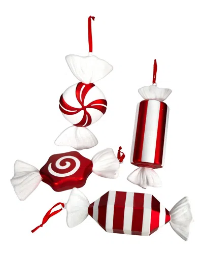 Nearly Natural Jumbo Assorted Candy Holiday Christmas Deluxe Shatterproof Ornament Set Of 4 In Multi