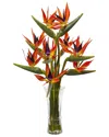 Nearly Natural Large Bird Of Paradise In Vase In Red