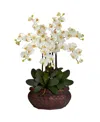 Nearly Natural Large Phalaenopsis Silk Flower Arrangement In Cream