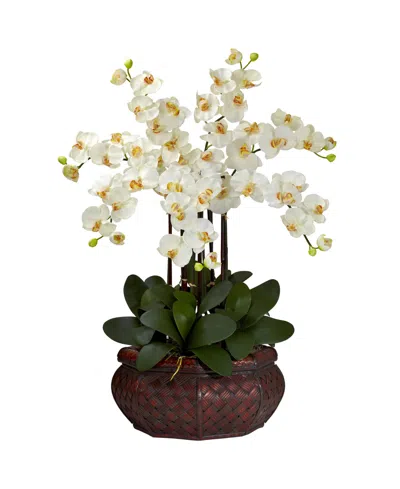 Nearly Natural Large Phalaenopsis Silk Flower Arrangement In Cream