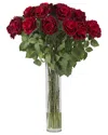 Nearly Natural Large Rose Silk Flower Arrangement In Red