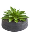 Nearly Natural Large Succulent Artificial Plant In Decorative Bowl In Green