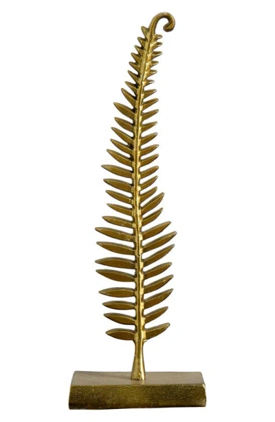 Nearly Natural Leaf Sculpture Decor In Gold