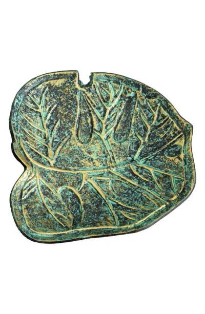 Nearly Natural Leaf Shape Decor Dish In Green