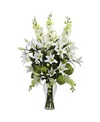 Nearly Natural Lily, Delphinium And Hydrangea Silk Arrangement In White
