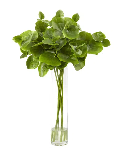 Nearly Natural Lotus Branch Arrangement In Green