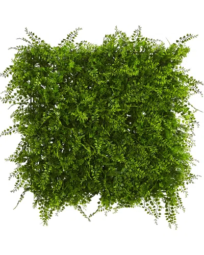 Nearly Natural 20" X 20" Lush Mediterranean Artificial Fern Wall Panel Uv Resistant In Green