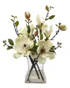 Nearly Natural Magnolia Arrangement With Vase